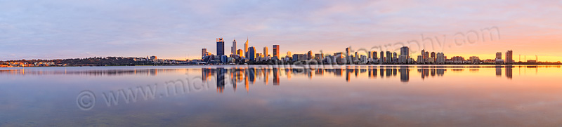 Perth and the Swan River at Sunrise, 2nd August 2015