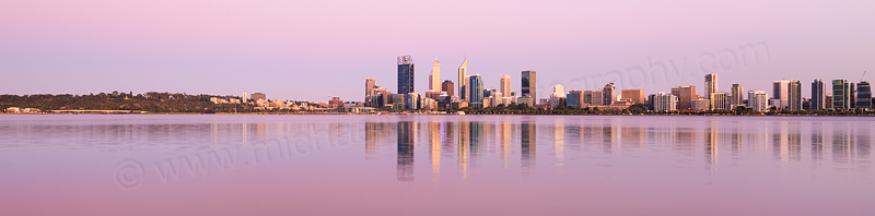 Perth and the Swan River at Sunrise, 14th December 2015