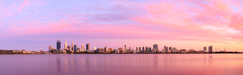 Perth and the Swan River at Sunrise, 21st December 2015