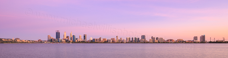 Perth and the Swan River at Sunrise, 3rd January 2016