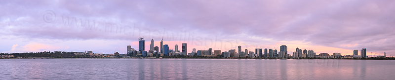 Perth and the Swan River at Sunrise, 20th January 2016