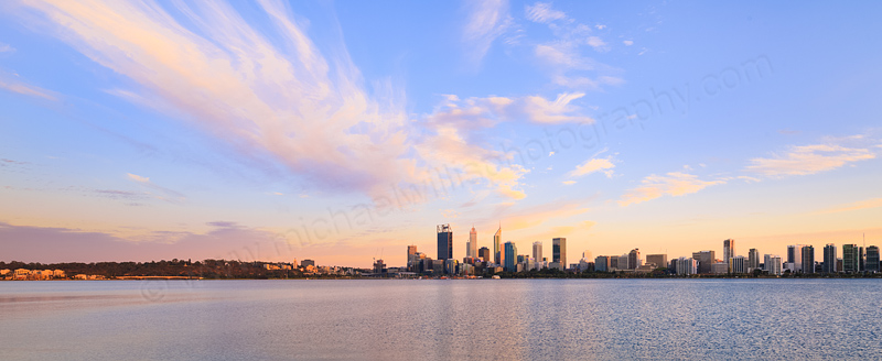 Perth and the Swan River at Sunrise, 18th February 2016