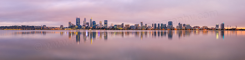 Perth and the Swan River at Sunrise, 10th March 2016