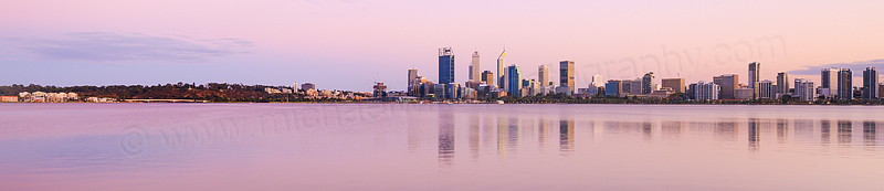 Perth and the Swan River at Sunrise, 20th March 2016