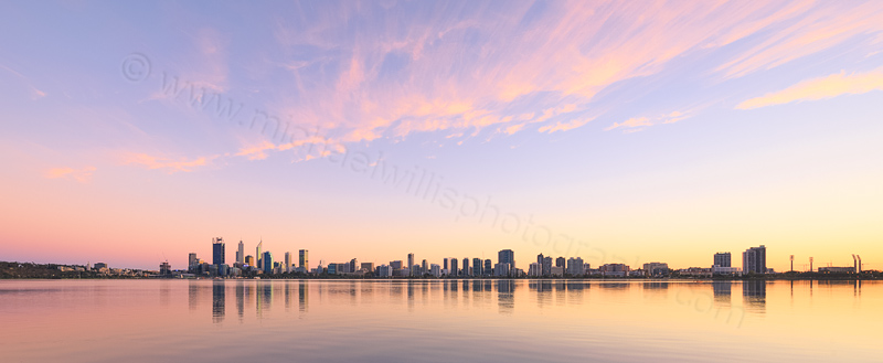 Perth and the Swan River at Sunrise, 30th March 2016