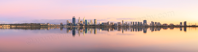Perth and the Swan River at Sunrise, 1st April 2016