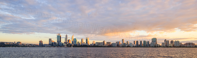 Perth and the Swan River at Sunrise, 6th June 2016
