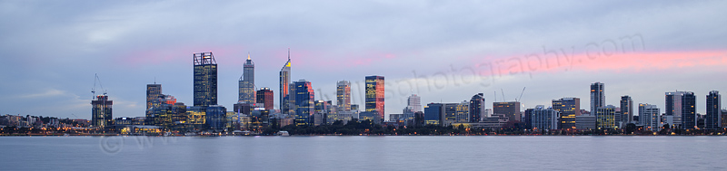 Perth and the Swan River at Sunrise, 16th June 2016