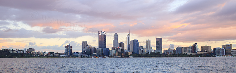 Perth and the Swan River at Sunrise, 28th June 2016