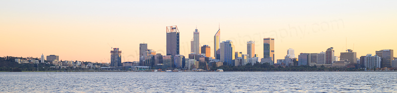 Perth and the Swan River at Sunrise, 20th July 2016