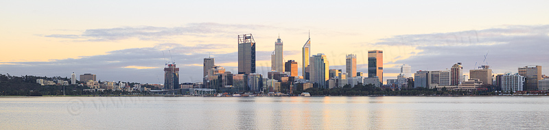 Perth and the Swan River at Sunrise, 25th July 2016