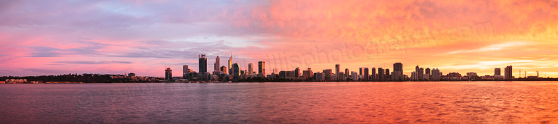 Perth and the Swan River at Sunrise, 3rd August 2016