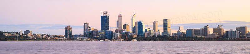 Perth and the Swan River at Sunrise, 6th August 2016