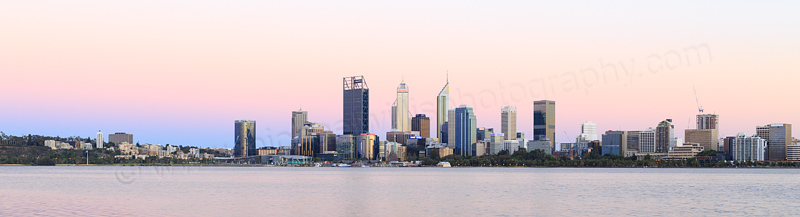 Perth and the Swan River at Sunrise, 2nd January 2017