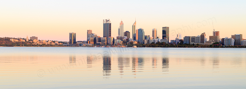 Perth and the Swan River at Sunrise, 11th January 2017