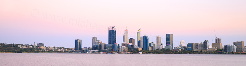 Perth and the Swan River at Sunrise, 17th January 2017