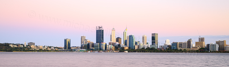 Perth and the Swan River at Sunrise, 18th January 2017