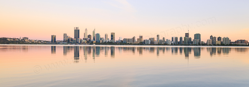 Perth and the Swan River at Sunrise, 21st January 2017