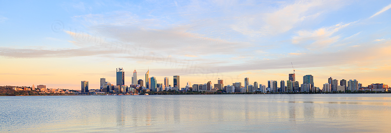 Perth and the Swan River at Sunrise, 1st February 2017