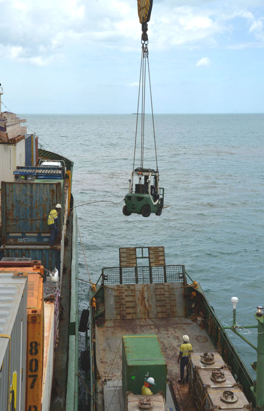 Day 5 unloading at Lockhart River