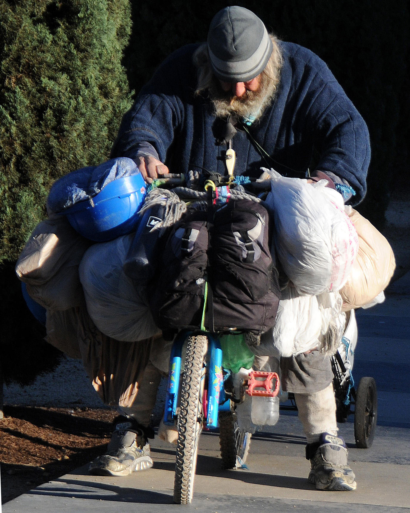 Homeless Man with Belongings