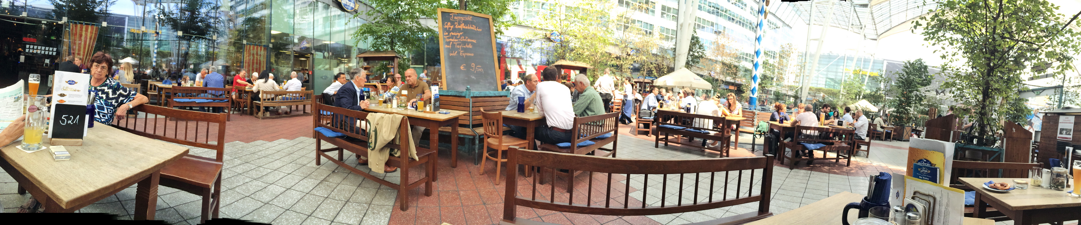 Munich airport beer garden