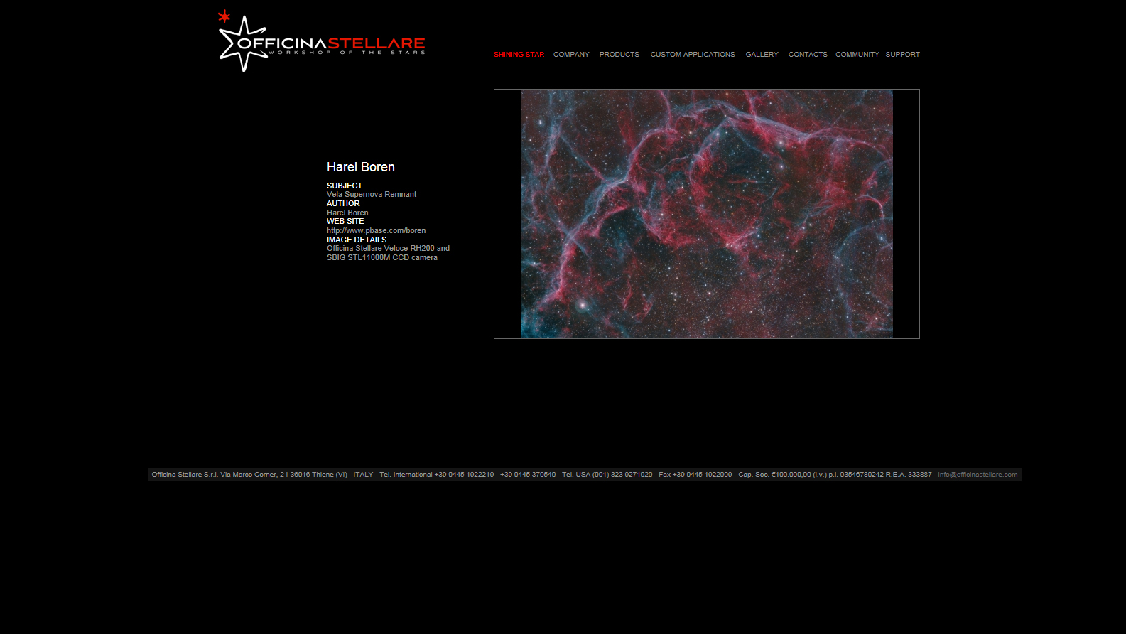 Officina Stellare Shining Star Recognition