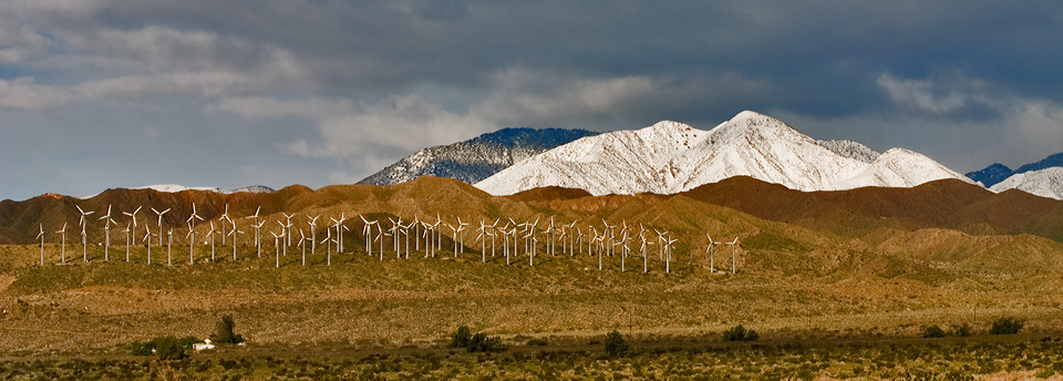 Windmills & Snow above Hwy 62