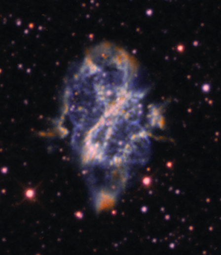 NGC 5189 SII Ha OIII 100% closeup