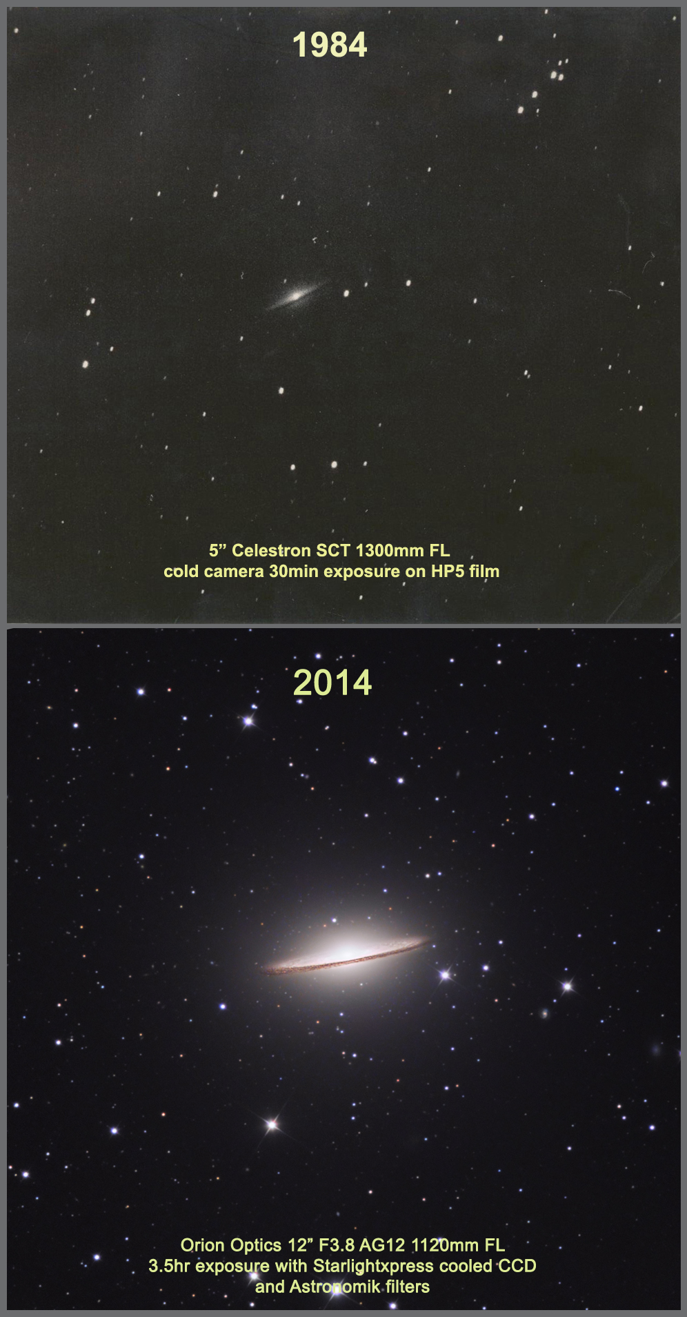 M104 - taken exactly 30 years apart