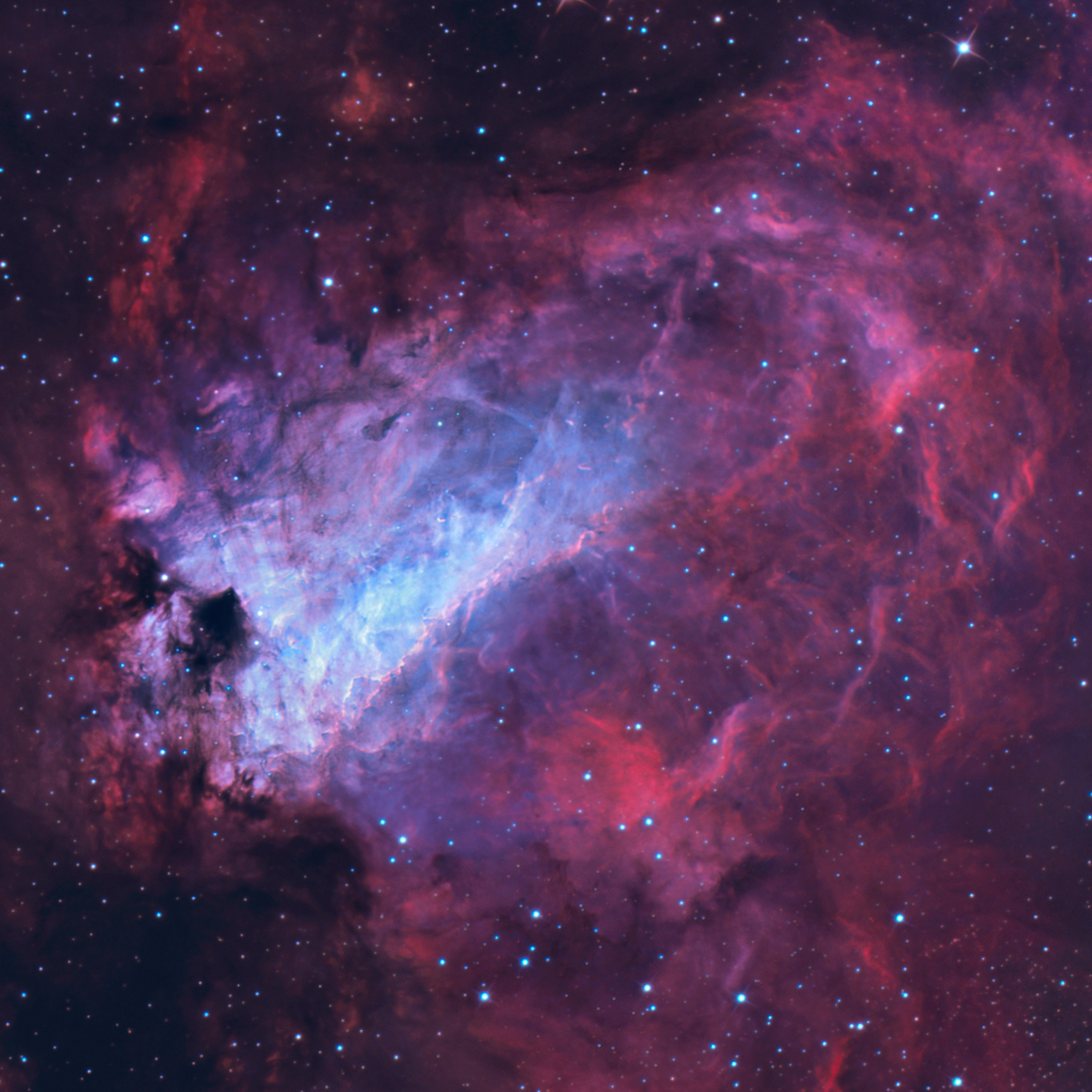 M17 HaOIIIRGB Full Resolution Crop