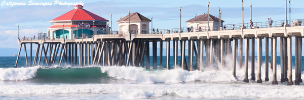 Waves of Huntington Pier