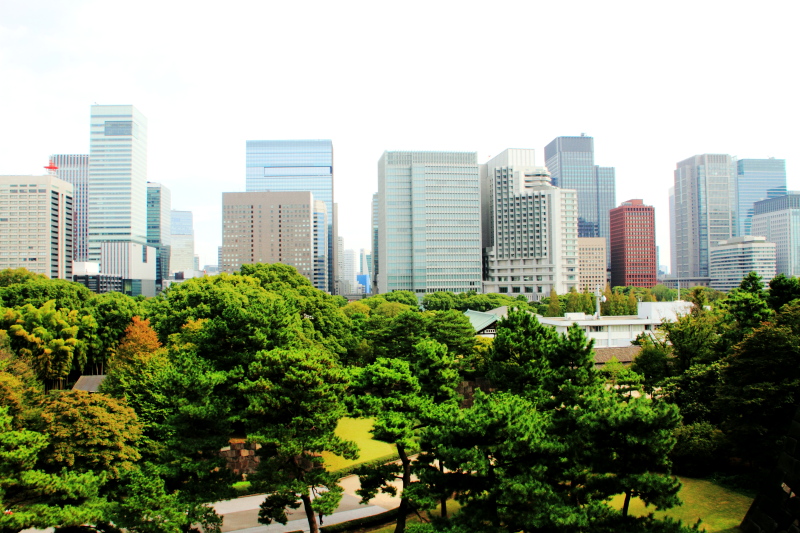 Tokyo, Japan from the Edo Castle walls