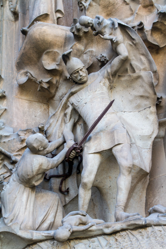 Nativity facade, Portal of Hope, The Massacre of the Innocents, Sagrada Familia, Antoni Gaudi, Barcelona, Spain