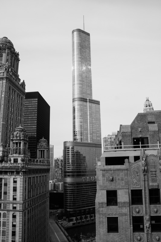 Trump Tower, Chicago, IL, Black and White