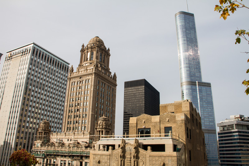Jewelers Building, Kemper and Trump Tower, from MDA City Apartments, Open House Chicago 2014