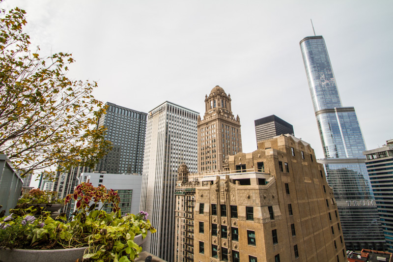 Jewelers Building, Kemper and Trump Tower, from MDA City Apartments, Open House Chicago 2014