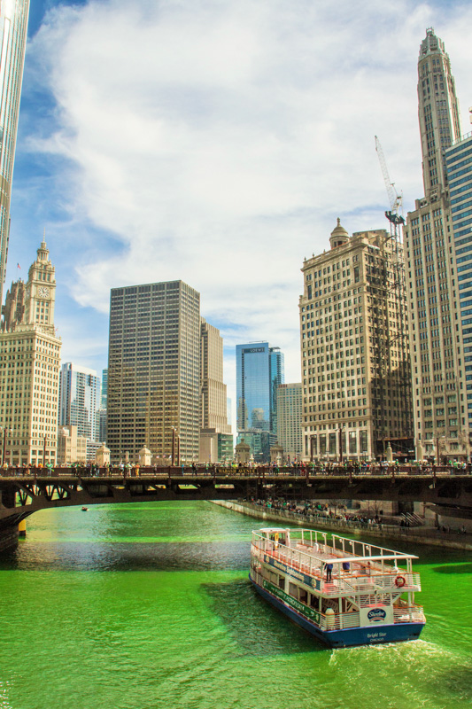 Chicago River, St. Patricks Day, 2015