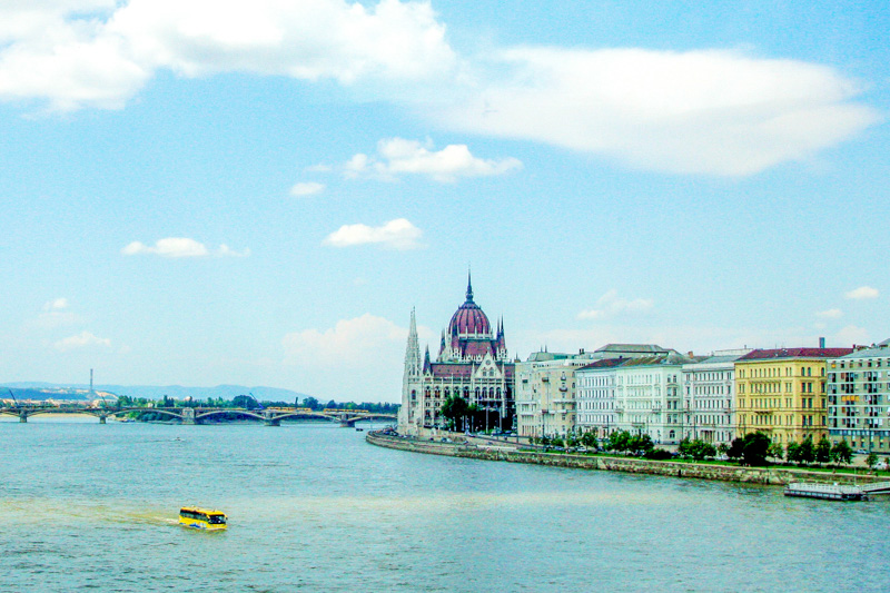 Danube, separating Buda and Pest, Hungary