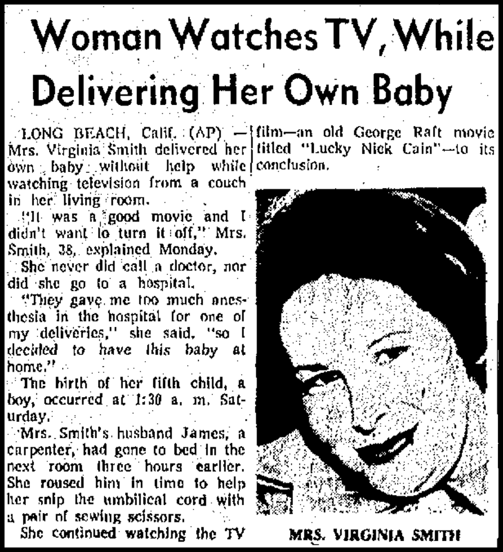 woman delivers own baby while watching tv