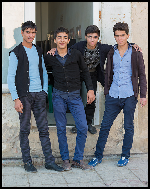 Young men in Qobustan
