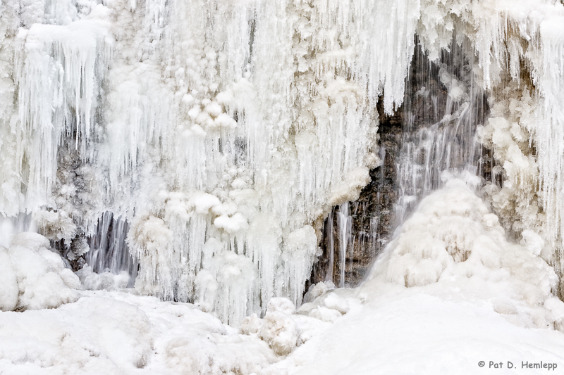 Water behind ice