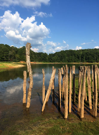 27 Low water exposed artificial fish habitat on Lake Hartwell 2140