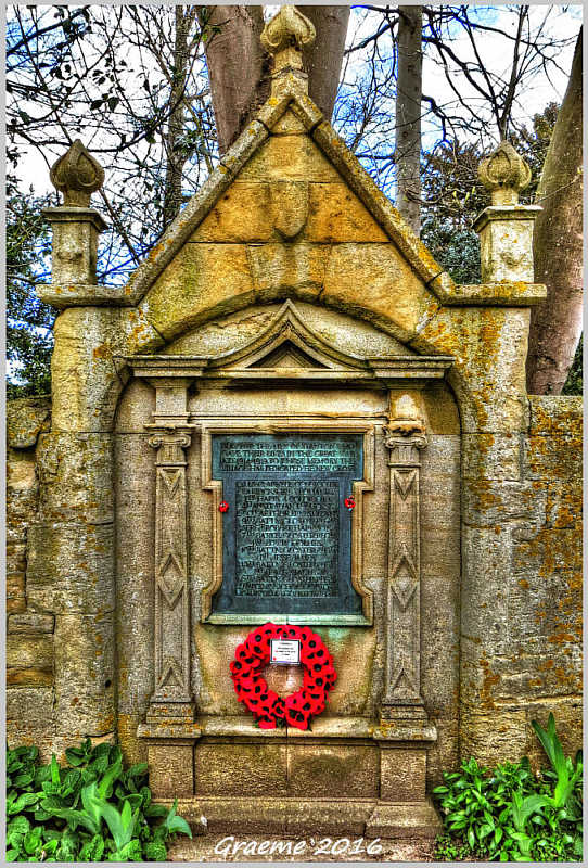 Memorial with wreath