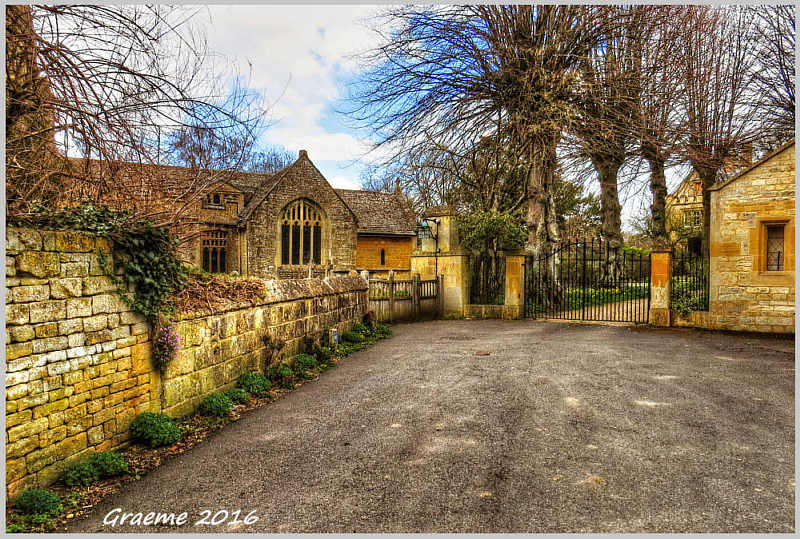 Gates and church