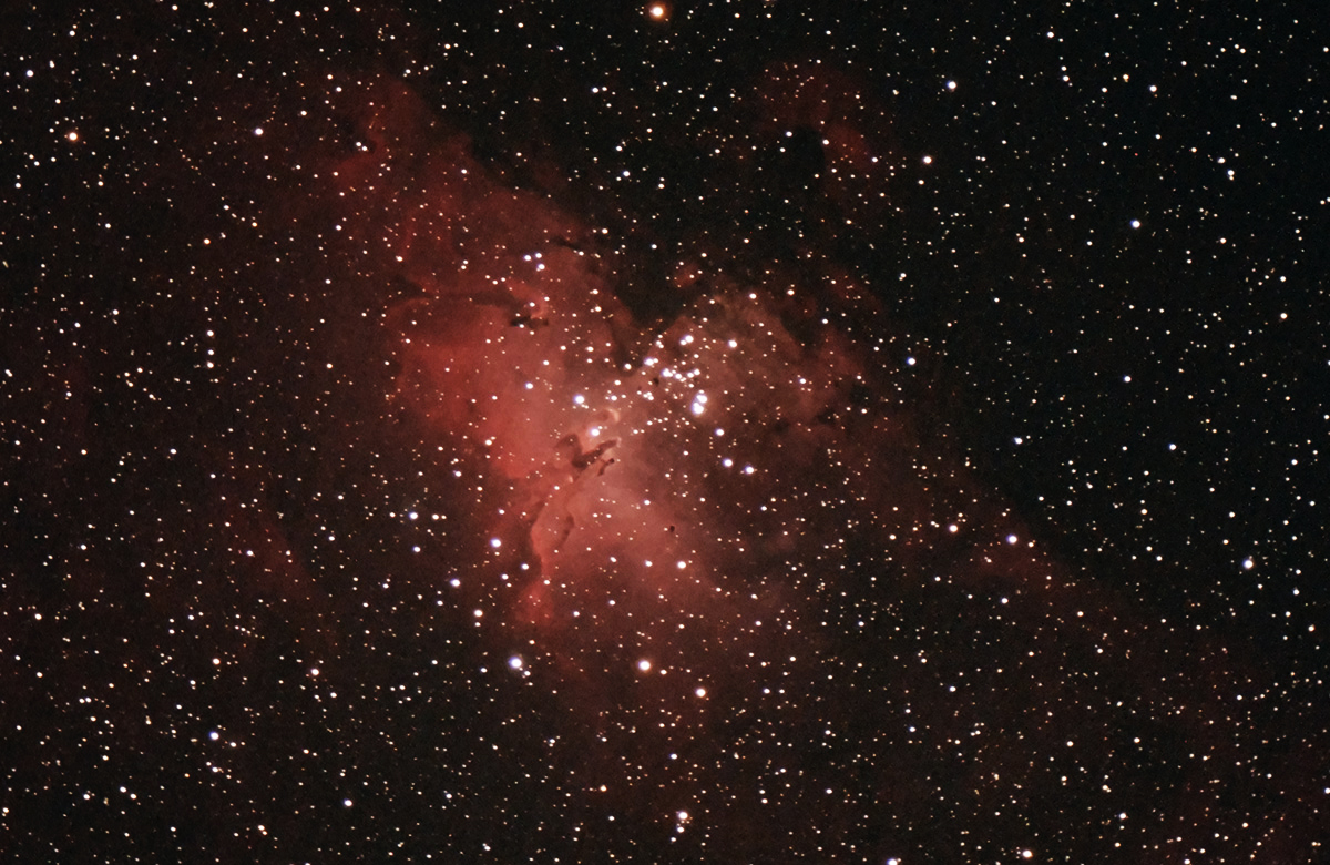 M16 and sometimes called the Pillars of Creation (Nebula of star formation))