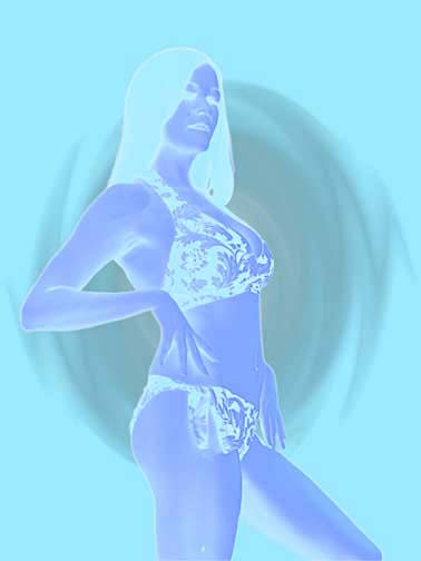 Blue in bikini