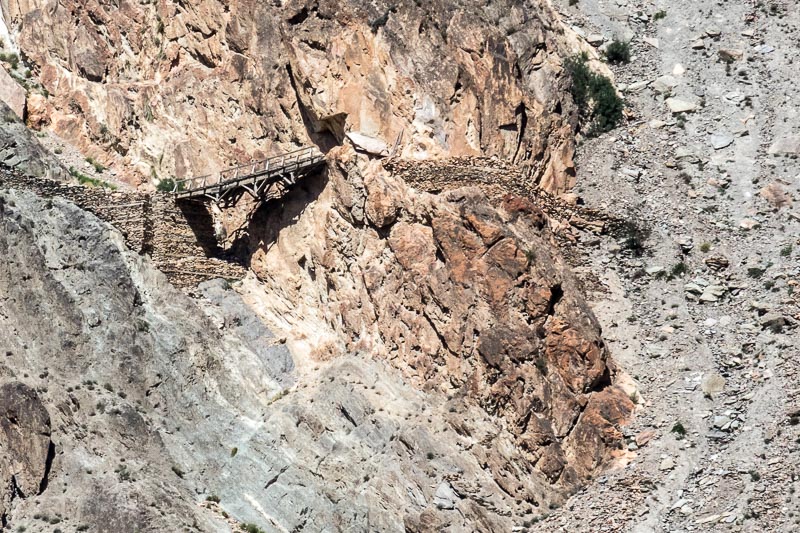 Detail: Bridge and Landslide - Old Silk Road