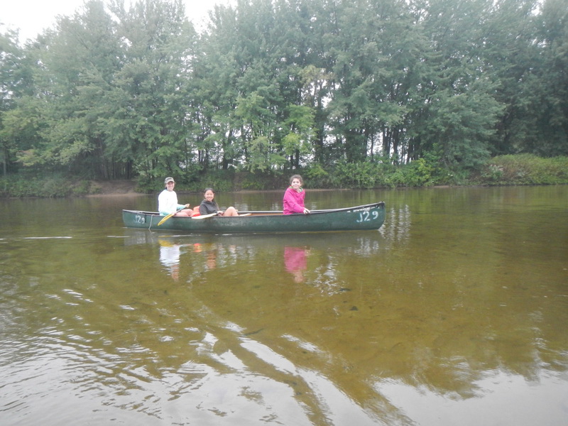 Michelle, Anna and Marta in the fun boat