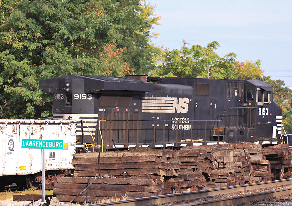 Work Train tied down on the house track at Lawrenceburg 